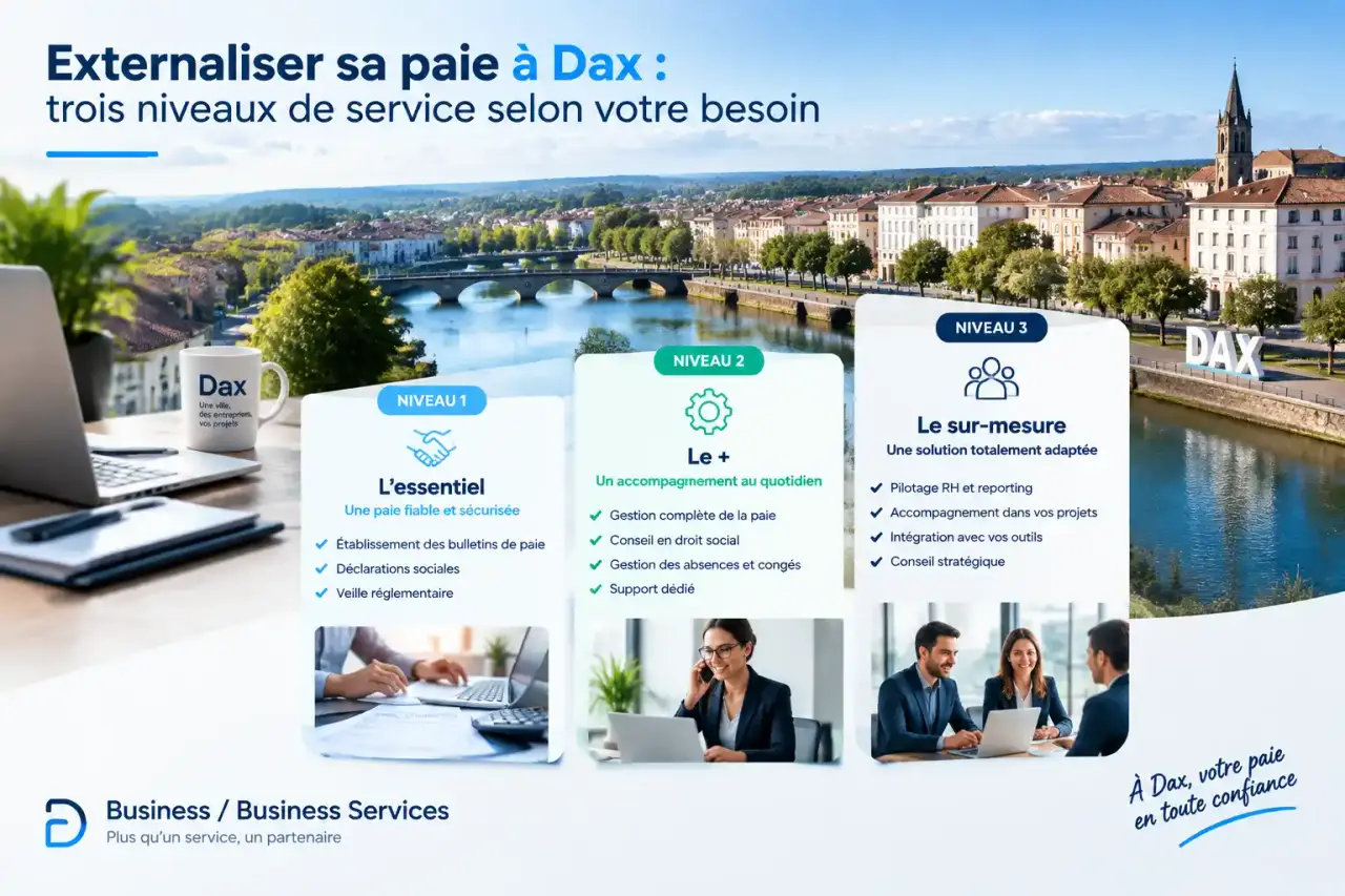 Externaliser sa paie à Dax : trois niveaux de service selon votre besoin