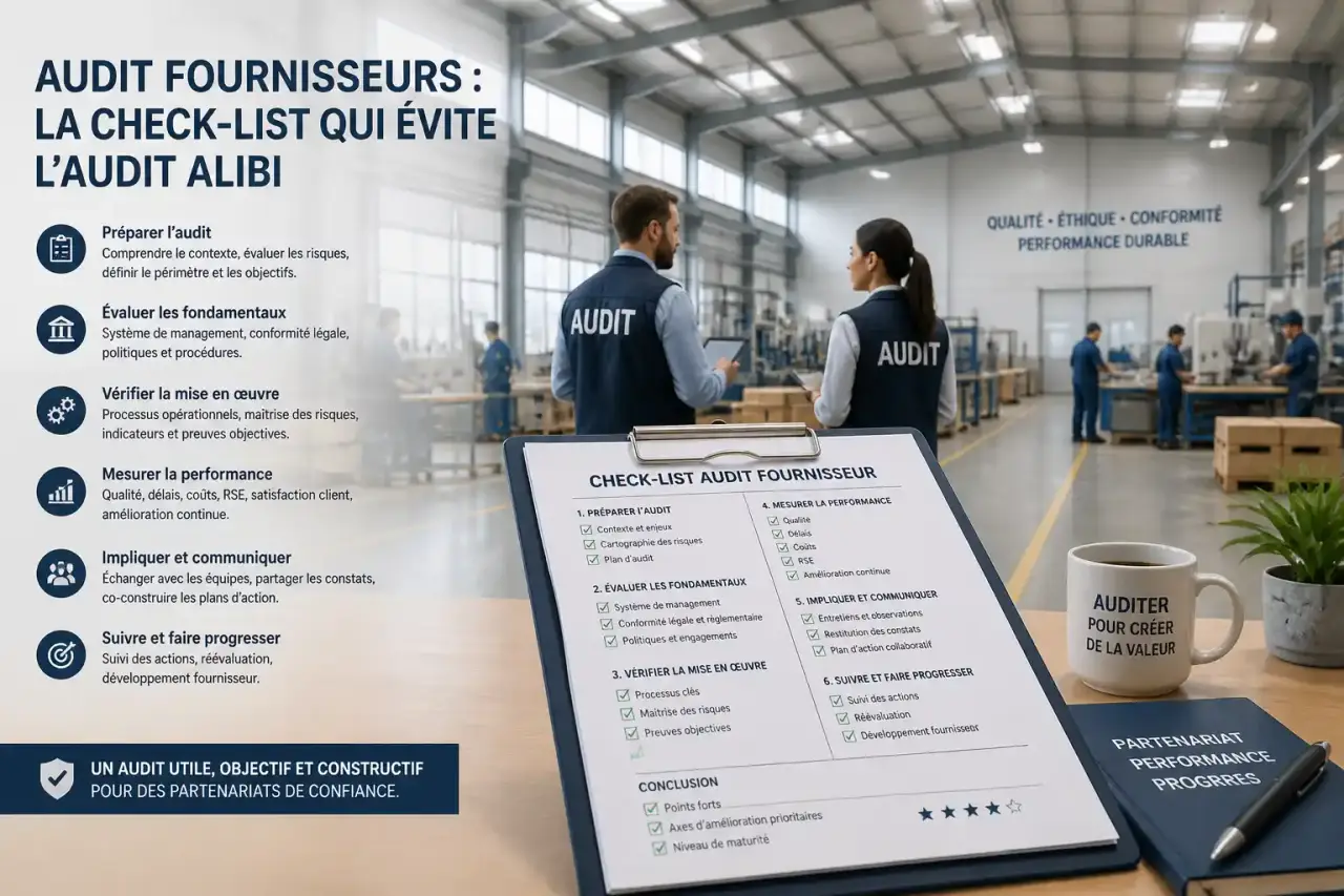 Audit fournisseurs : la check-list qui évite l'audit alibi