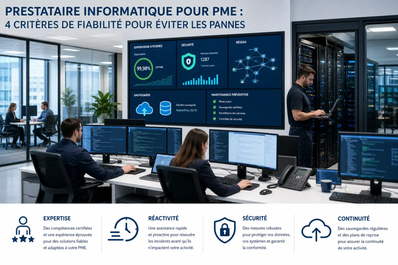Prestataire informatique pour PME : 4 critères de fiabilité pour éviter les pannes