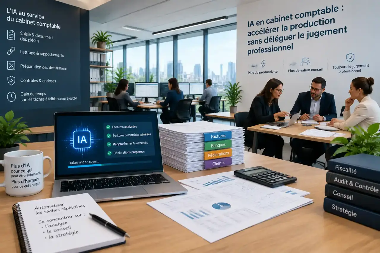 IA en cabinet comptable : accélérer la production sans déléguer le jugement professionnel