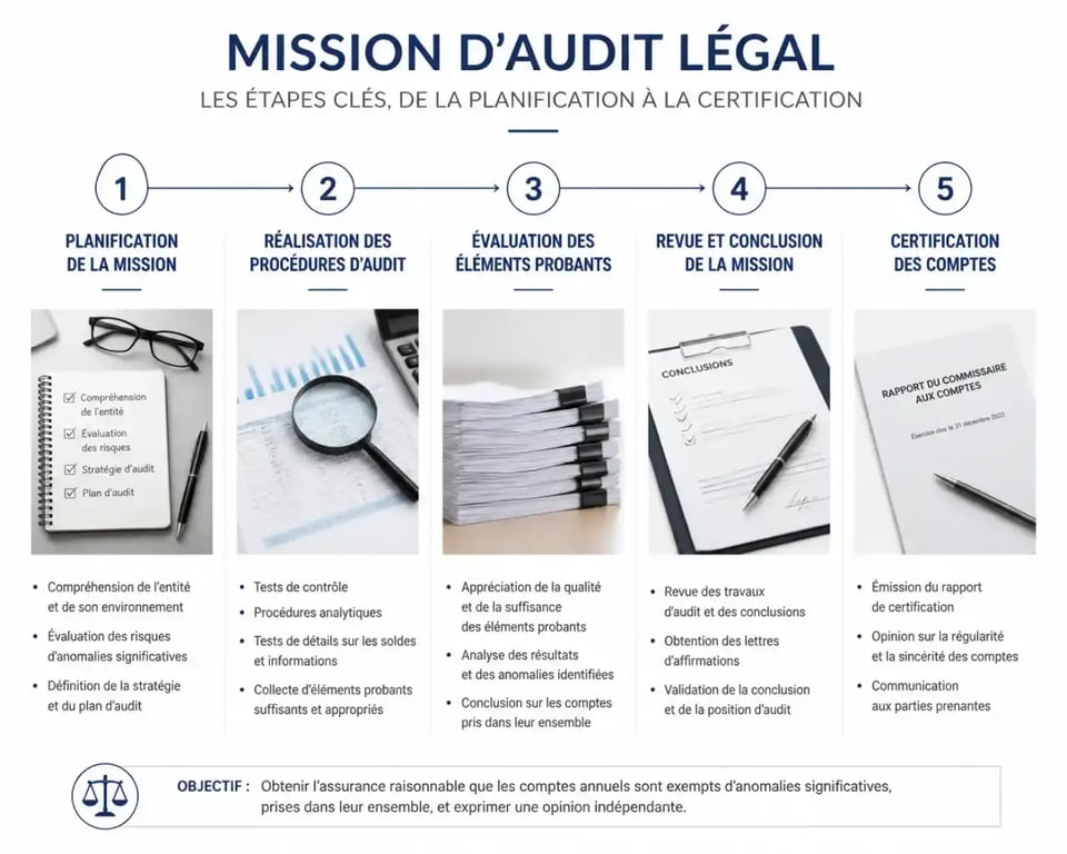 Processus et étapes clés d'une mission d'audit légal en entreprise
