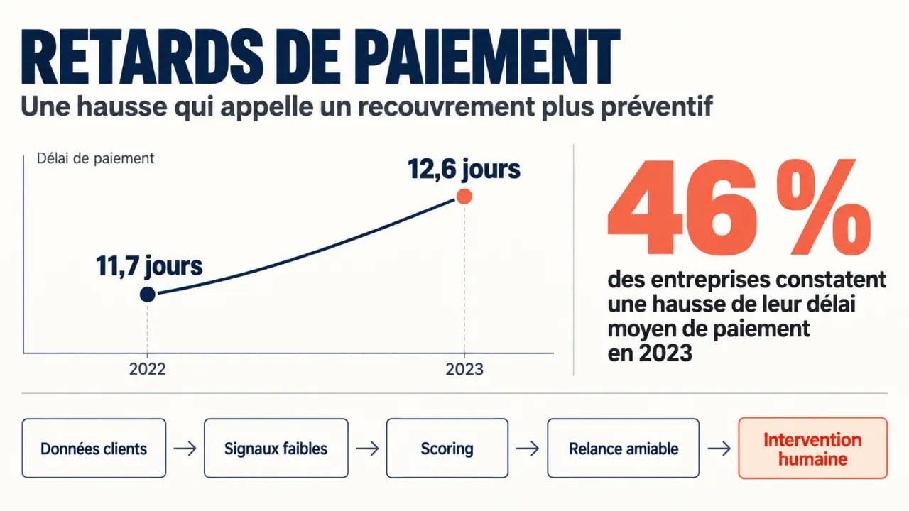 Évolution des retards de paiement dans le marché du recouvrement de créances