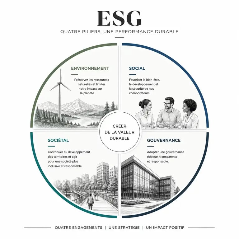 Les quatre piliers ESG de la déclaration de performance extra financière