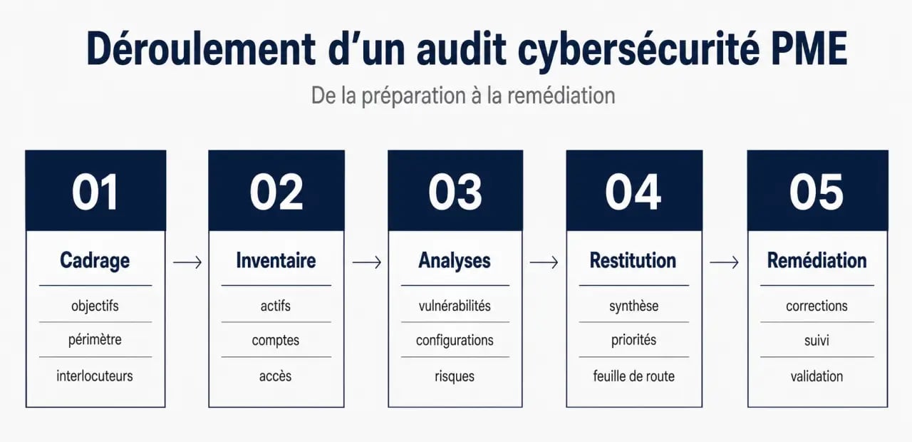 Audit cybersécurité PME : déroulement d’une mission de cadrage à la remédiation