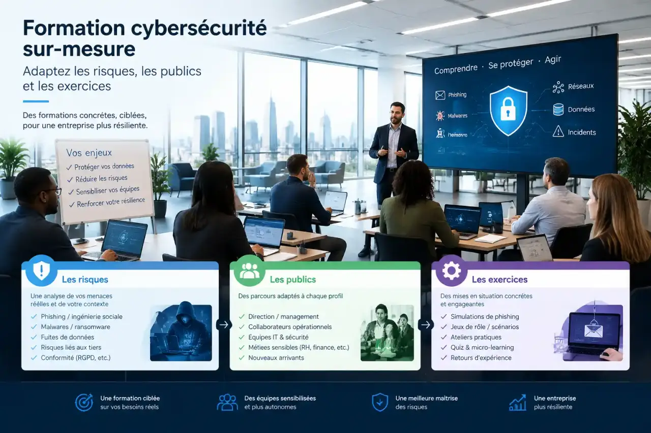 Formation cybersécurité sur-mesure : adaptez les risques, les publics et les exercices