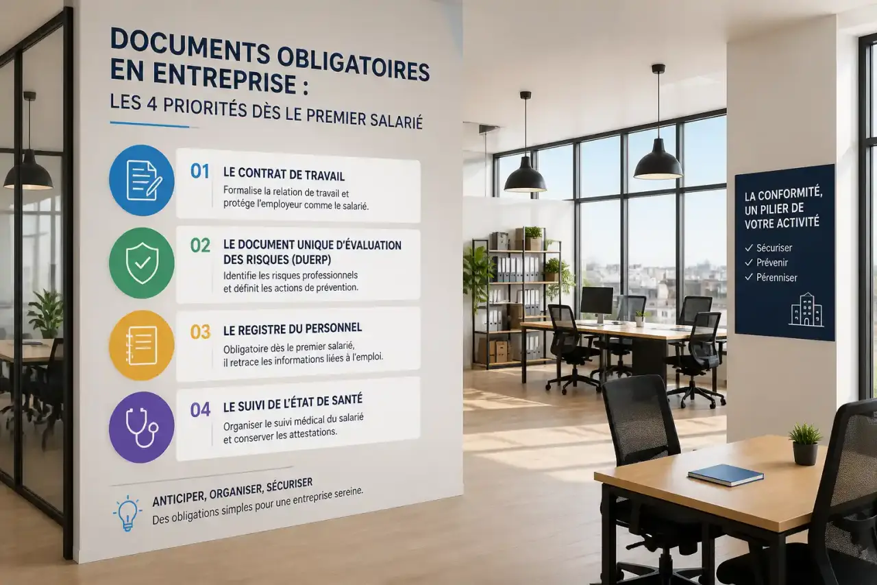 Documents obligatoires en entreprise : les 4 priorités dès le premier salarié