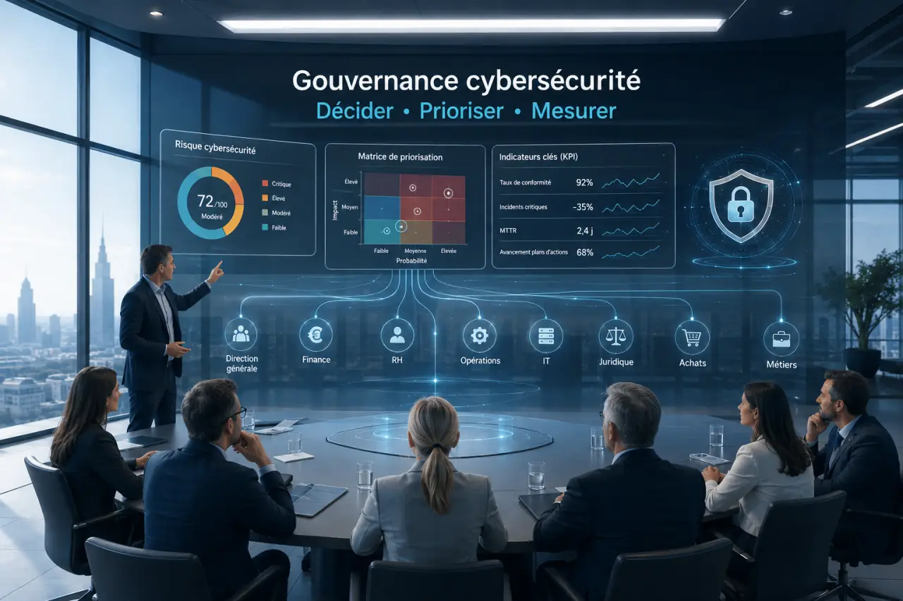 Gouvernance cybersécurité : décider, prioriser et mesurer sans alourdir l’organisation